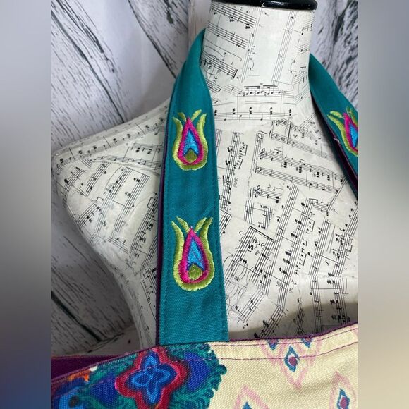 Kate McRostie Canvas Tote Handbag Peacock Design - Picture 6 of 13